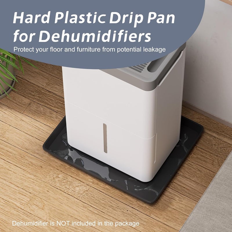 Flamorrow Dehumidifier Mat, Hard Plastic Drip Pan for Home and Basement Dehumidifiers, Dehumidifier Tray with Raised Edge for Leaks, Prevents Water from Pooling Underneath, Black, 17"x12.5" - Image 4